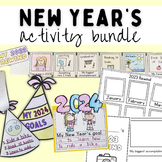 New Year's Activity Bundle - Crafts - Writing - Reflection -SEL