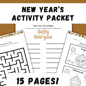 Preview of New Year's Activity Packet - Perfect for Early Finishers, Morning Work, & MORE!