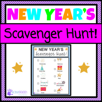 Preview of New Year's Activity: Scavenger Hunt! FUN New Year's Scavenger Hunt Activity!