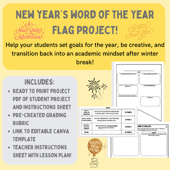 Preview of New Year's Activity: Word of the Year Flag Project