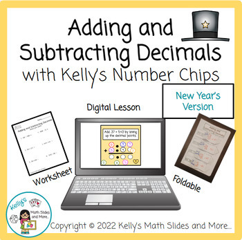 Preview of New Year's Adding and Subtracting Decimals Activity - Digital and Printable