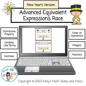 Preview of New Year's Advanced Equivalent Expressions Race