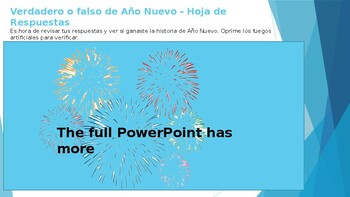 Preview of New Year's - Año Nuevo - Bilingual Comprehension and Math Activities