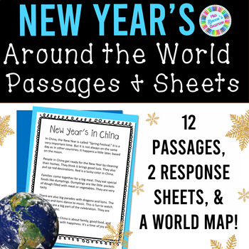 Preview of New Year's Celebrations Around the World Passages 1st Grade 2nd Grade 3rd Grade