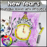 New Year's Art Lesson, Midnight Kitty Art Project Activity