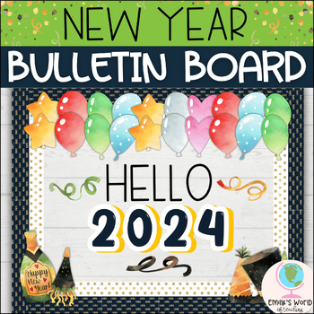 Preview of New Year’s Balloon Bulletin Board Kit/Door Display (January Classroom Decor)
