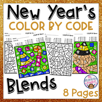 Preview of New Year's Blends Worksheets | Phonics Activities