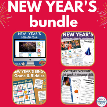 Preview of New Year's Bundle for Speech & Language Skills No Prep