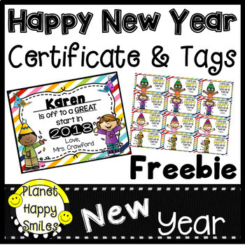 Preview of New Year's Certificates and Tags Editable