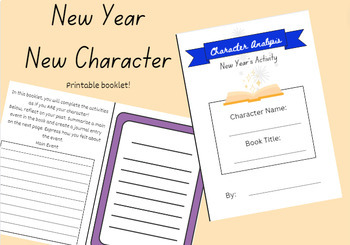 Preview of New Year's Character Analysis Booklet ELA Grades 4-7