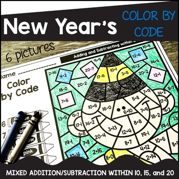Preview of New Year's Color by Code