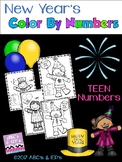 New Year's Color-by-Numbers - TEEN NUMBERS