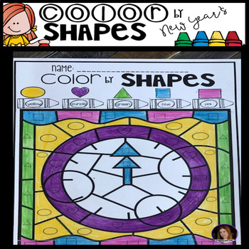 Preview of New Year's Color by Code Shapes