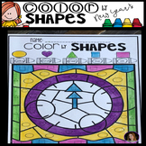 New Year's Color by Code Shapes