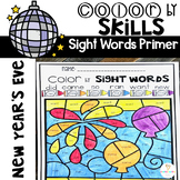 New Year's Color by Code Sight Words Primer Sight Word Activities