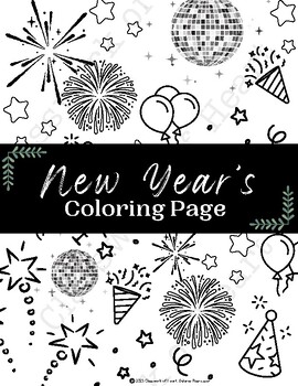 Preview of New Year's Coloring Page