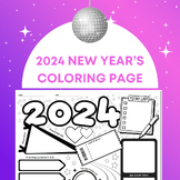New Year's Coloring Page for 2024
