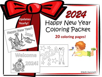 Preview of New Year Coloring Sheets