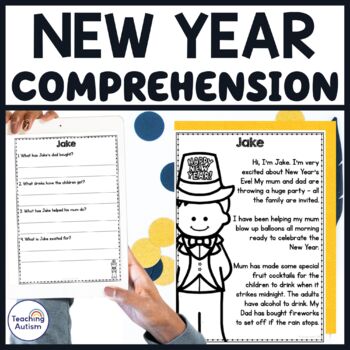Preview of New Year's Reading Comprehension Passages and Questions