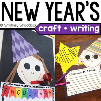 Preview of New Year's Resolution Craft and Writing Activity for New Year's Bulletin Board
