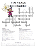 New Year's Crossword Puzzle (Color and BW versions)