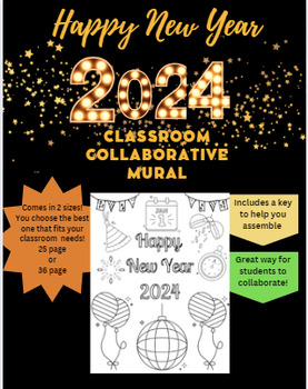 Preview of New Year's Day Classroom Collaborative Mural/Poster