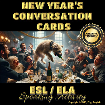 Preview of New Year's Day - Holidays |  ESL ELA  90 Conversation Cards | Speaking Activity