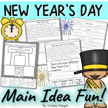 Preview of New Years 2024 Main Idea and Details Reading Activities