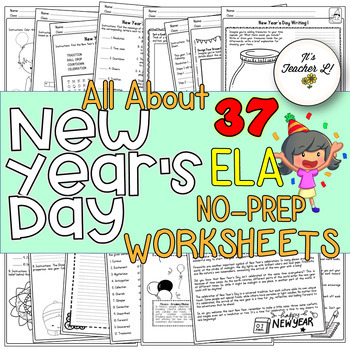 Preview of New Year's Day ELA Worksheets 4th|5th|6th EASEL | GOOGLE SLIDES | DIGITAL