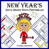 New Year's Day No Prep Math | 6th Grade Math Worksheets | 
