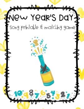 Preview of New Year's Day Song Printable and Matching Game