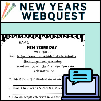 Preview of New Year's Day Webquest activity | Research Assignment | Technology Project
