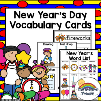 Preview of New Year's Day Word List | New Year's Day Pocket Chart Words | Vocabulary