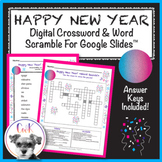 New Year's Digital Word Scramble & Crossword Puzzles for G