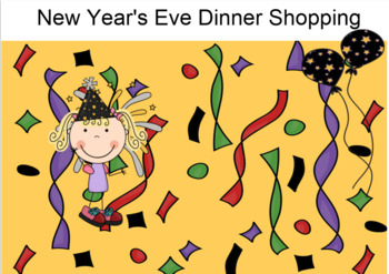 Preview of Smartboard Fun:  New Year's Dinner Shopping Activity - Functional Math Lesson