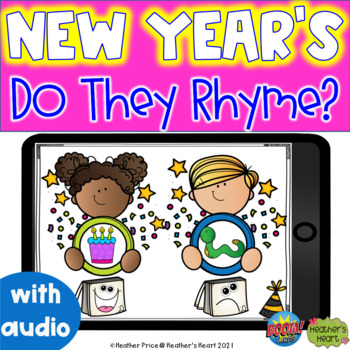 Preview of New Year's: Do They Rhyme? with Boom Cards