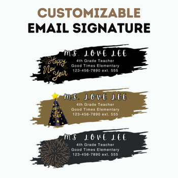 Preview of New Year's Email Signature Editable with Canva