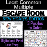 New Year's Escape Room Math: Least Common Multiple Game 4t