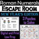 New Year's Escape Room Math: Roman Numerals Game (4th 5th 