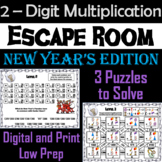 New Year's Escape Room Math: Two Digit Multiplication Game