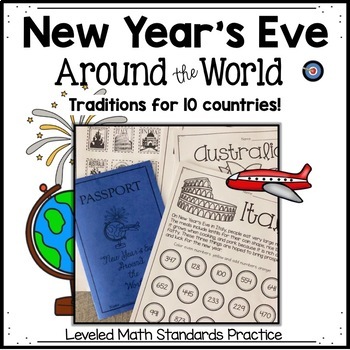 Preview of New Year's Eve Around the World NO PREP! Math Standards Practice