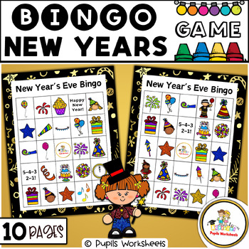 Preview of New Year’s Eve Bingo Game I Fun Bingo Cards For a New Year Party