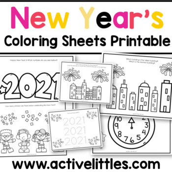 Preview of New Year's Eve Coloring Printable for Kids