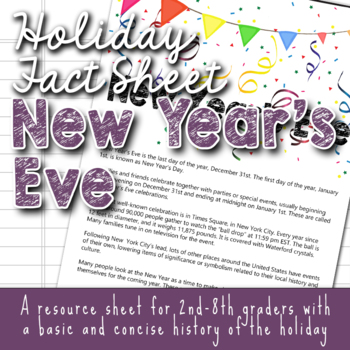 Preview of New Year's Eve/ New Year's Day Facts for Kids