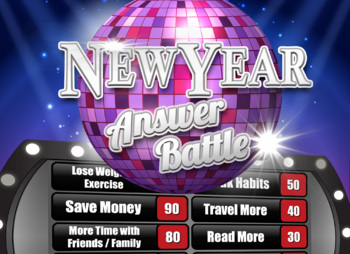 Preview of New Year's Eve Party Answer Battle - Family Trivia Powerpoint Game - Mac PC iPad