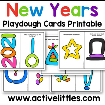 Preview of New Year's Eve Playdough Mats Printable