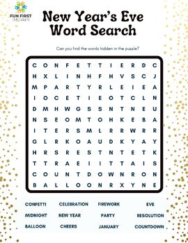 Preview of New Year's Eve Word Search