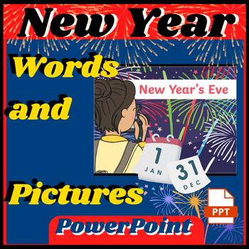 Preview of New Year's Eve Words and Pictures PowerPoint