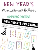 New Year's Fraction Worksheet | Comparing Fractions | Frac