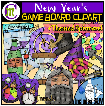 Preview of New Year's Game Boards Clipart